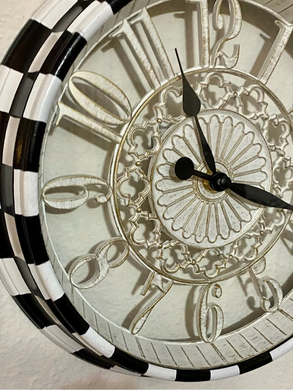 MacKenzie Childs inspired hand painted decorative wall clock